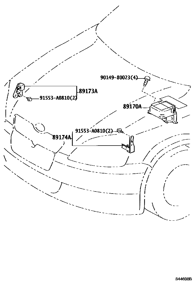 Toyota YARIS 空气囊 EPC diagram — 844698B