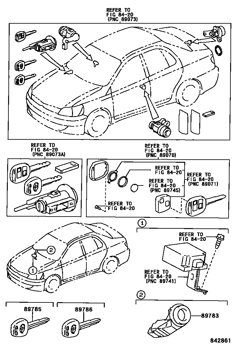 Toyota YARIS 防盗装置 EPC diagram — 842861