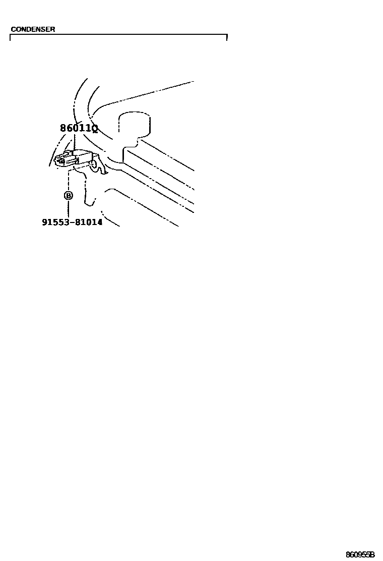 Toyota YARIS 收音机、放大器和冷凝器 EPC diagram — 860955B