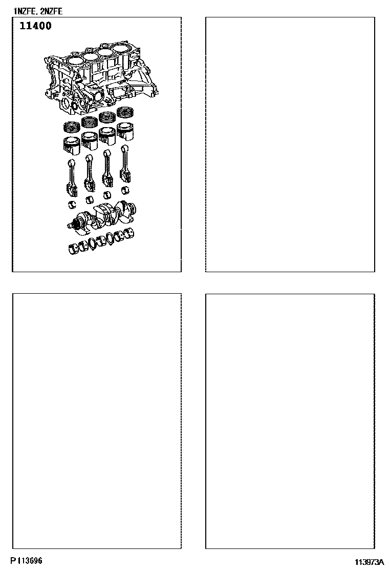 Toyota YARIS Short Block Assembly EPC diagram — 113973A