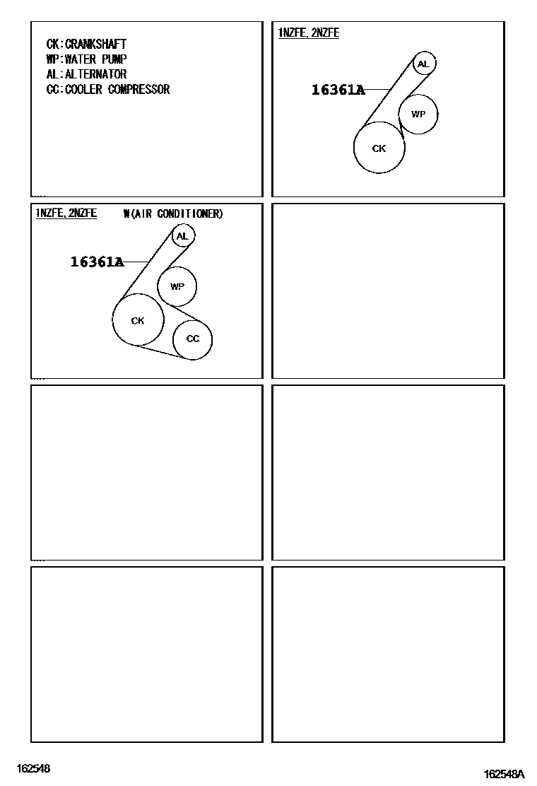 Toyota YARIS V-Belt EPC diagram — 162548A