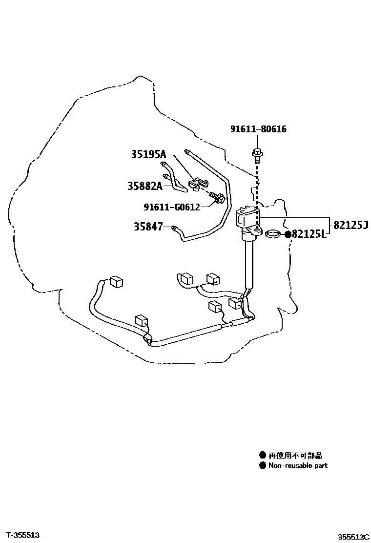 Toyota YARIS 阀体和滤油网(ATM) EPC diagram — 355513C
