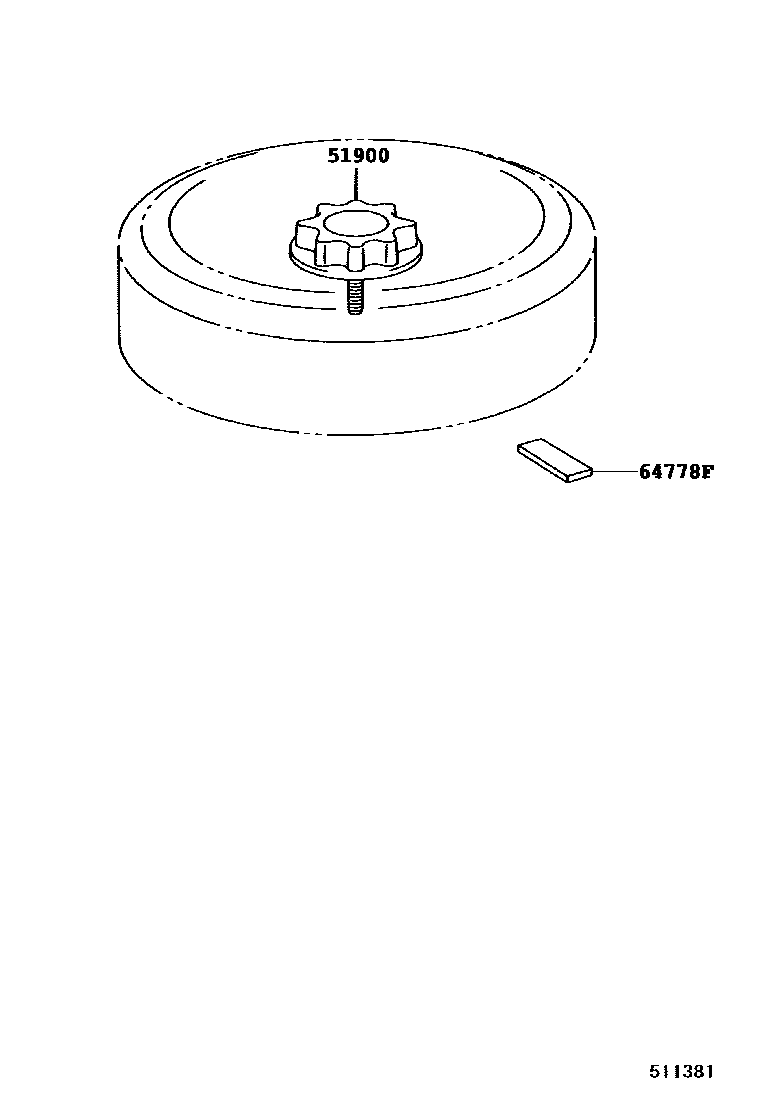 Toyota YARIS Spare tire rack EPC diagram — 511381