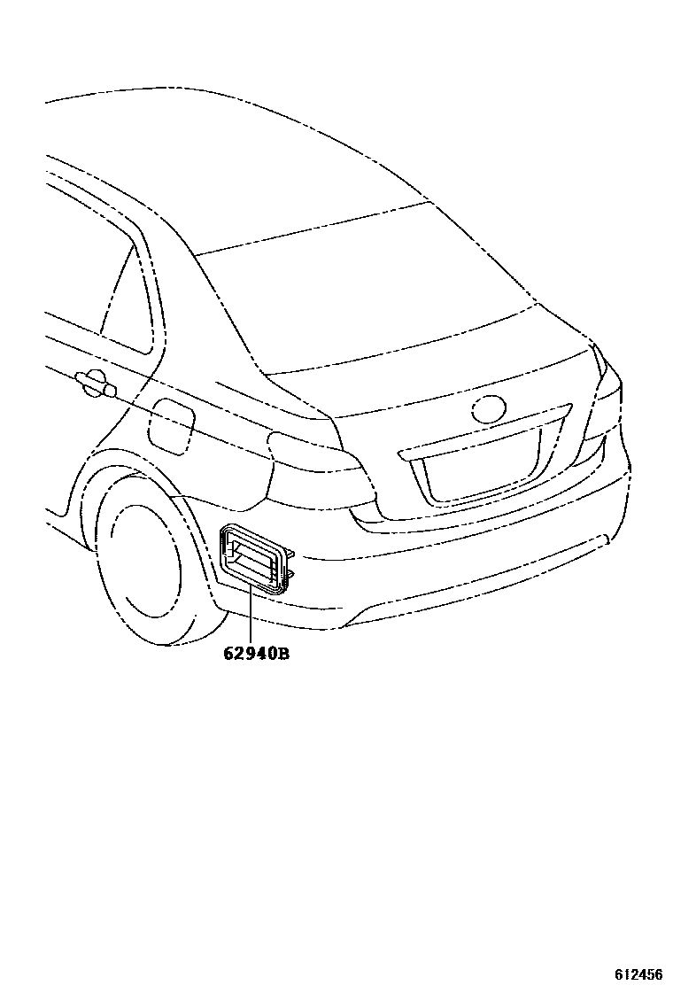 Toyota YARIS 车侧通风装置 EPC diagram — 612456