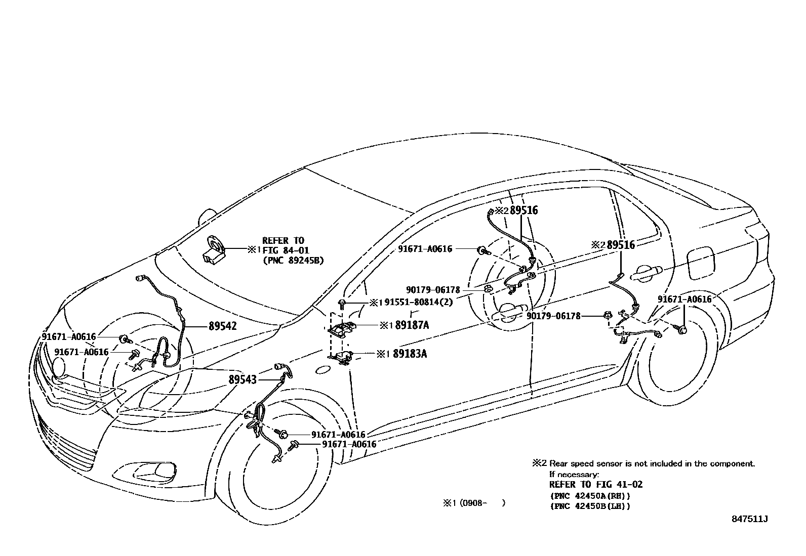 Toyota YARIS ABS 和 VSC EPC diagram — 847511J