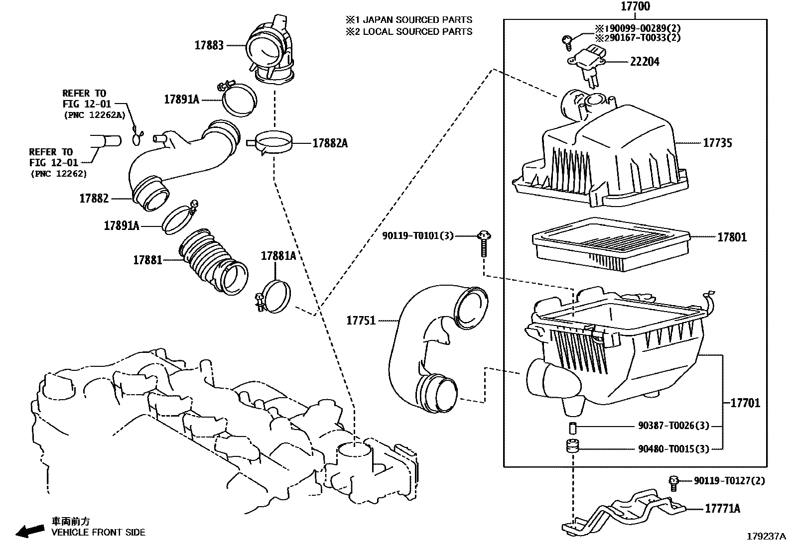 Toyota YARIS Air Cleaner EPC diagram — 179237A