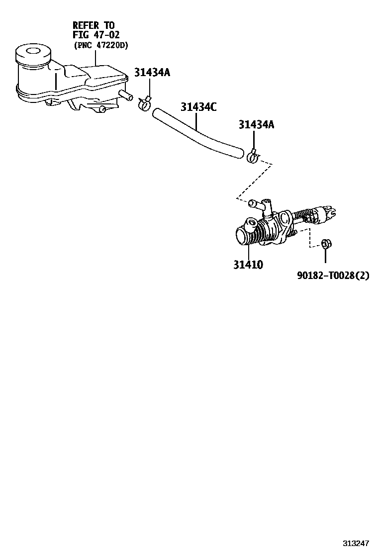 Toyota YARIS 离合器总泵 EPC diagram — 313247