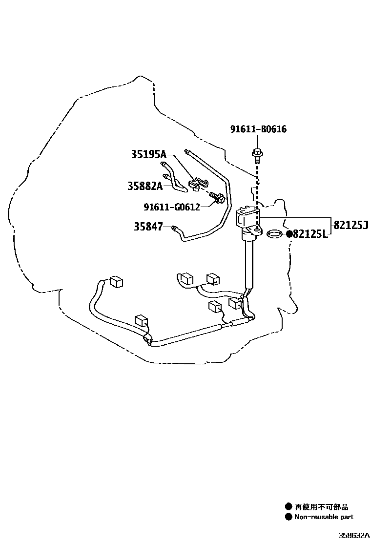 Toyota YARIS 阀体和滤油网(ATM) EPC diagram — 358632A