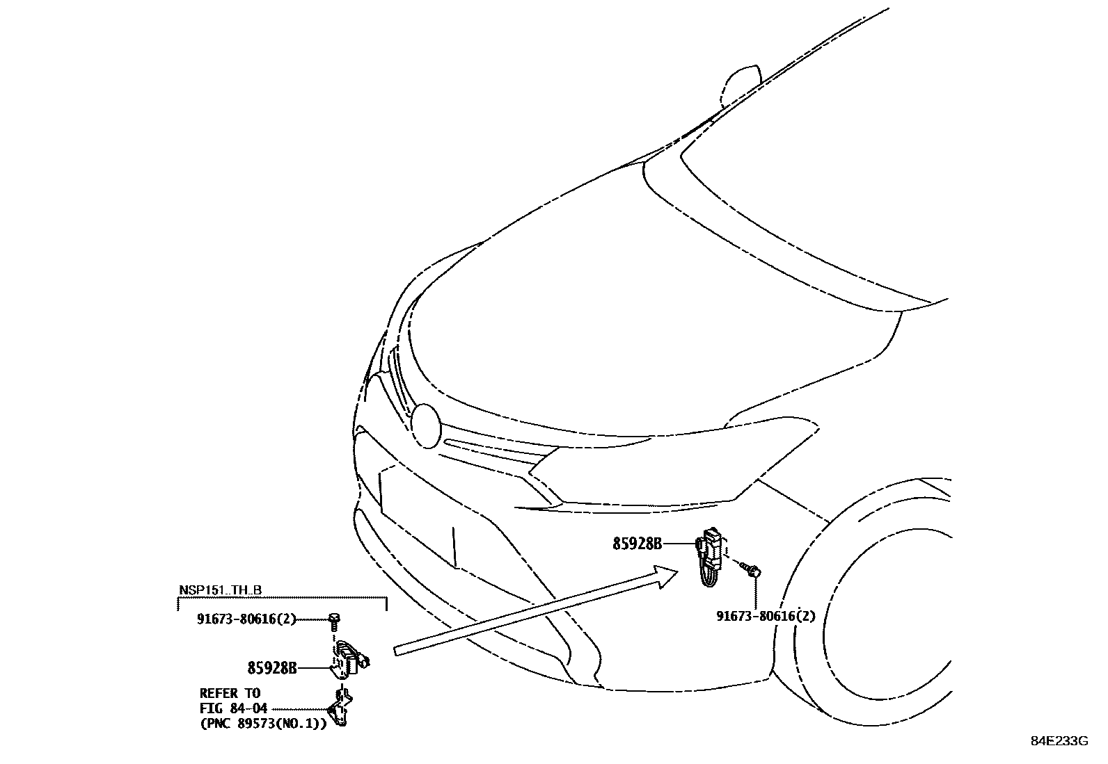 Toyota YARIS 开关和继电器和ECU EPC diagram — 84E233G