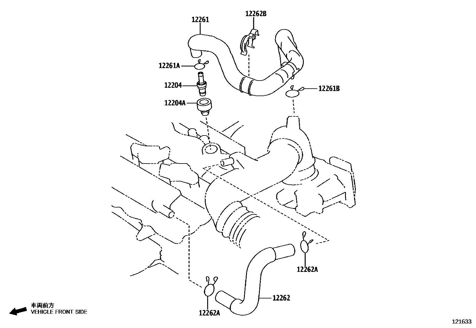 Toyota YARIS Ventilation Hose EPC diagram — 121633