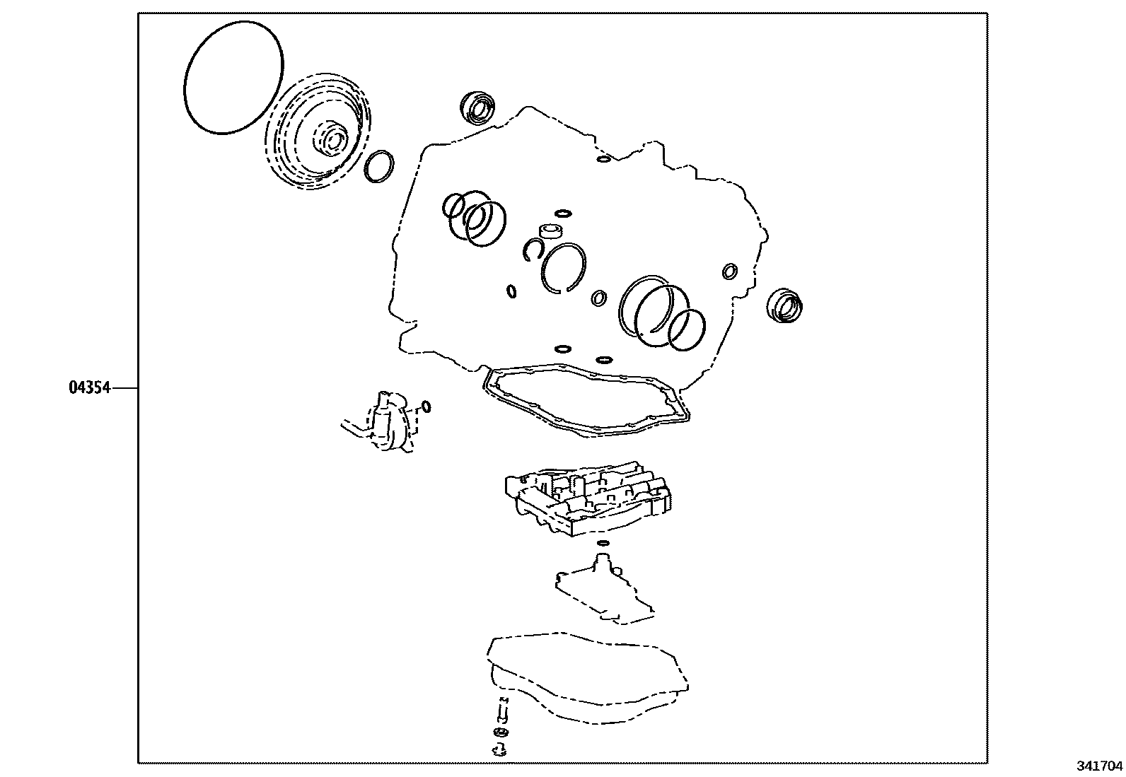 Toyota YARIS 传动桥总成(CVT) EPC diagram — 341704