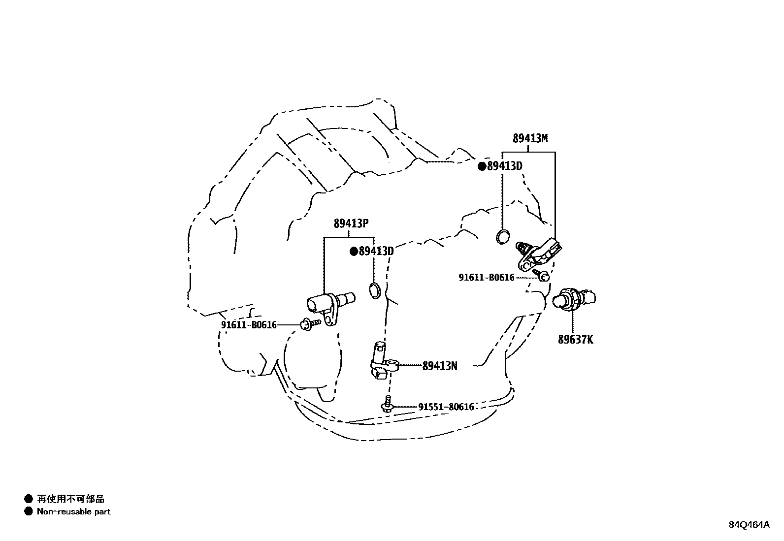 Toyota YARIS 超速档和电子控制变速器 EPC diagram — 84Q464A