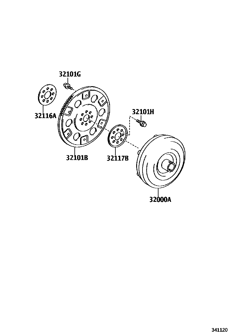 Toyota YARIS 变矩器、前油泵(CVT) EPC diagram — 341120