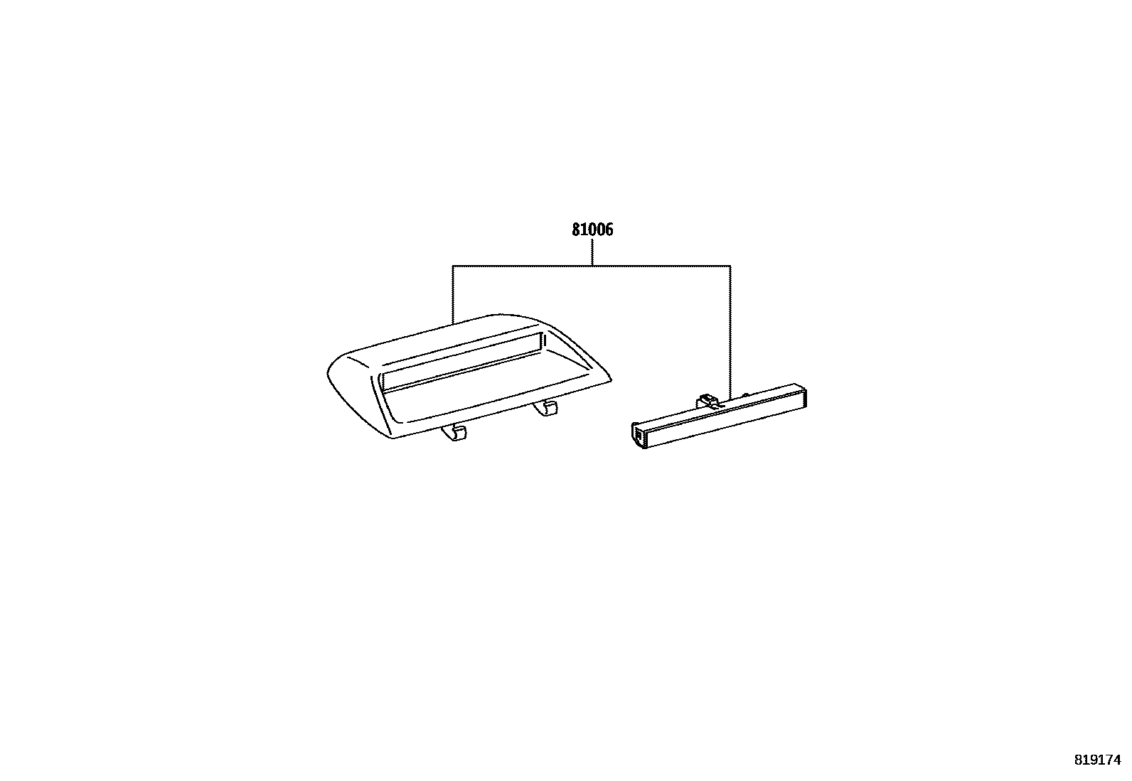 Toyota YARIS 高位刹车灯 EPC diagram — 819174