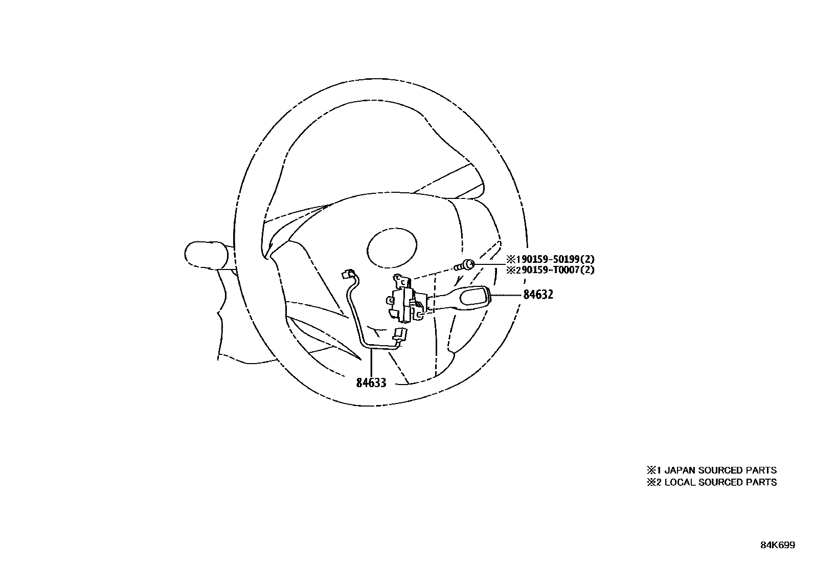 Toyota YARIS 巡航控制(自动行驶) EPC diagram — 84K699