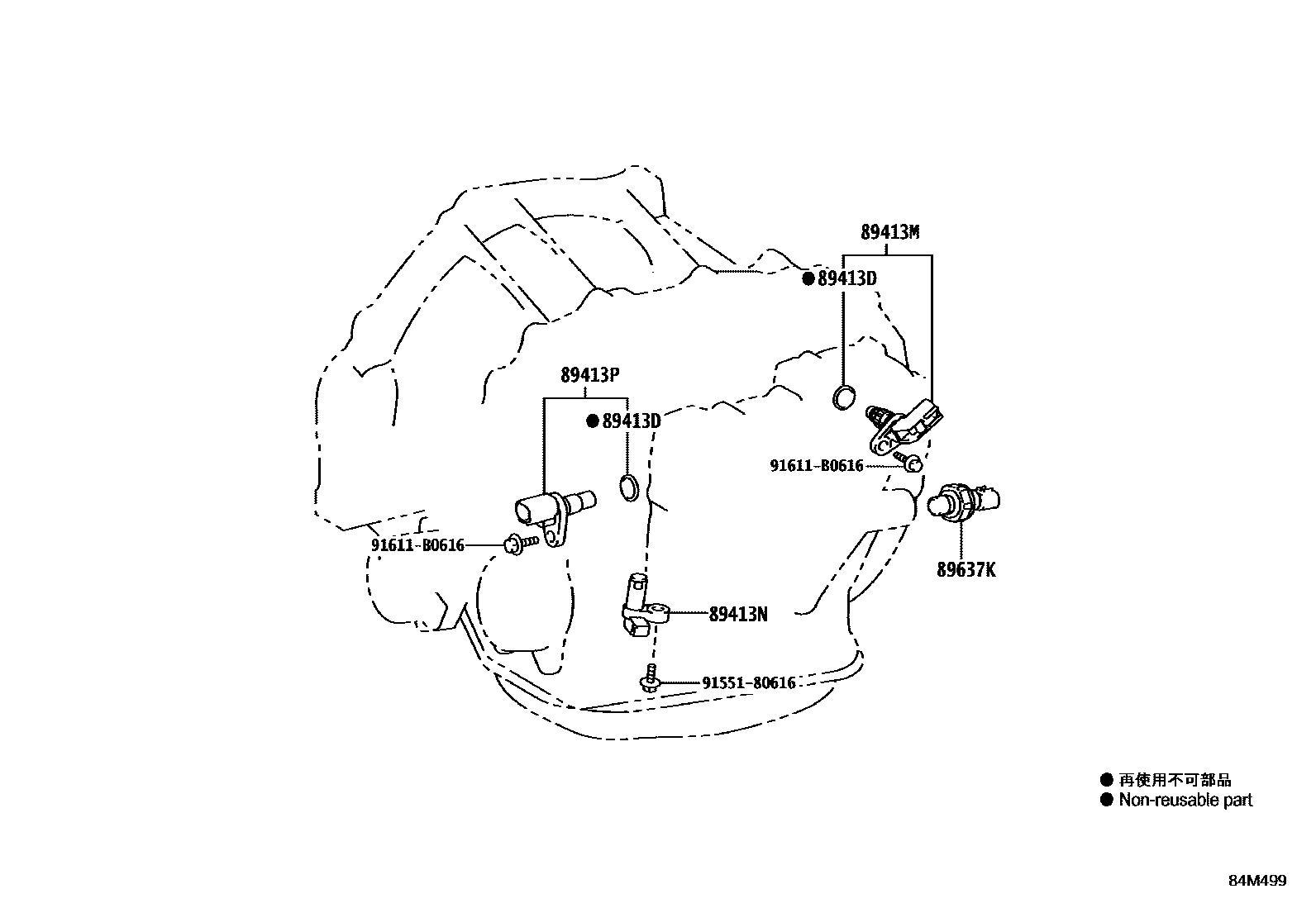 Toyota YARIS 超速档和电子控制变速器 EPC diagram — 84M499