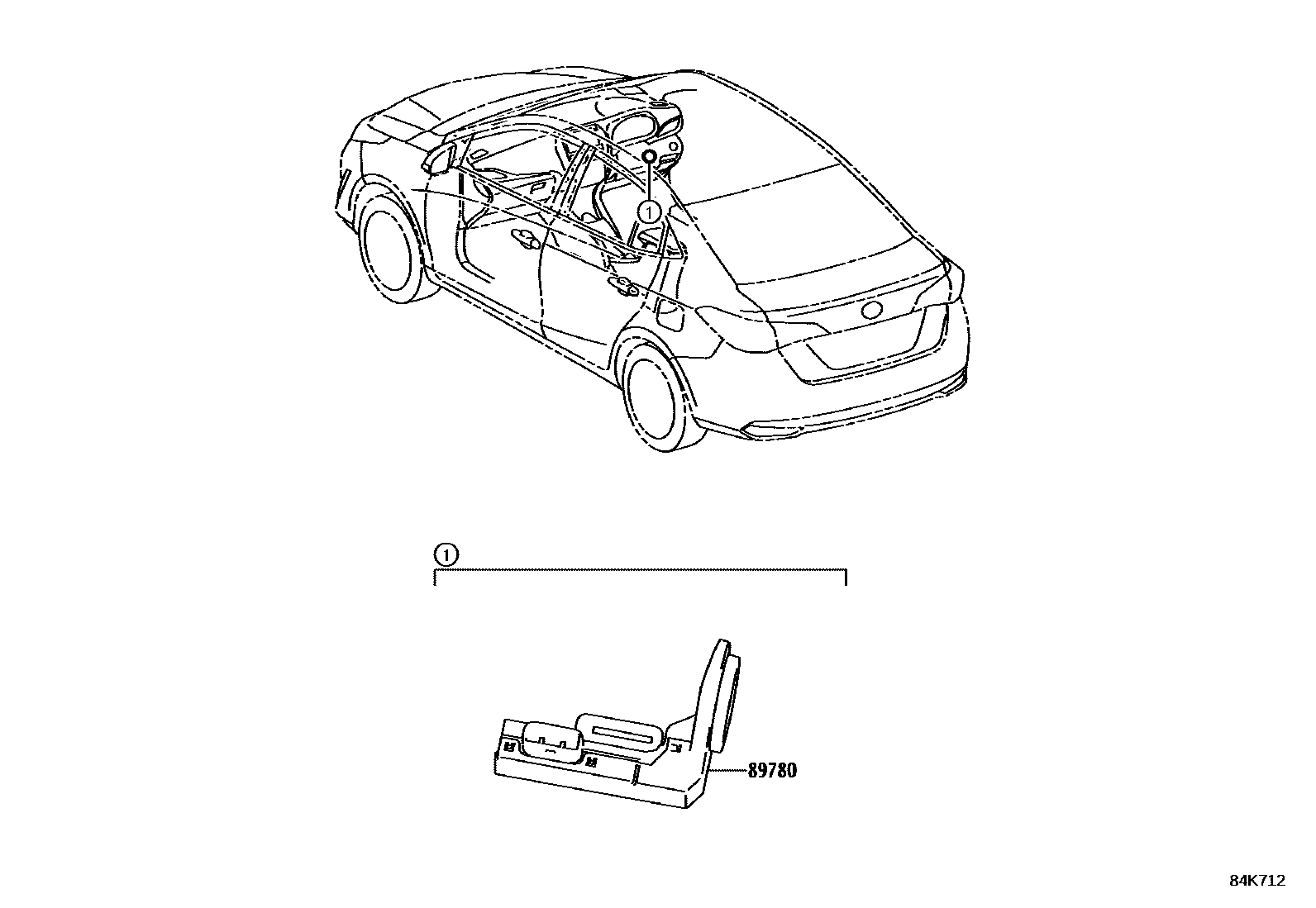 Toyota YARIS 防盗装置 EPC diagram — 84K712