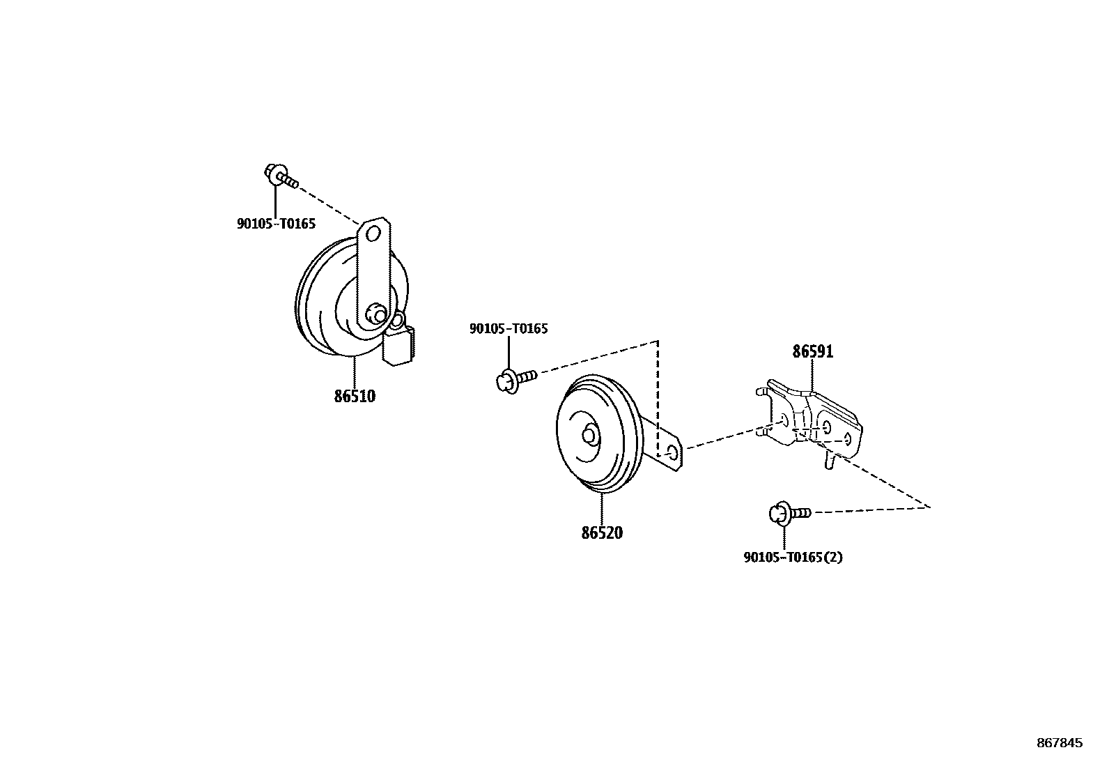Toyota YARIS 喇叭 EPC diagram — 867845