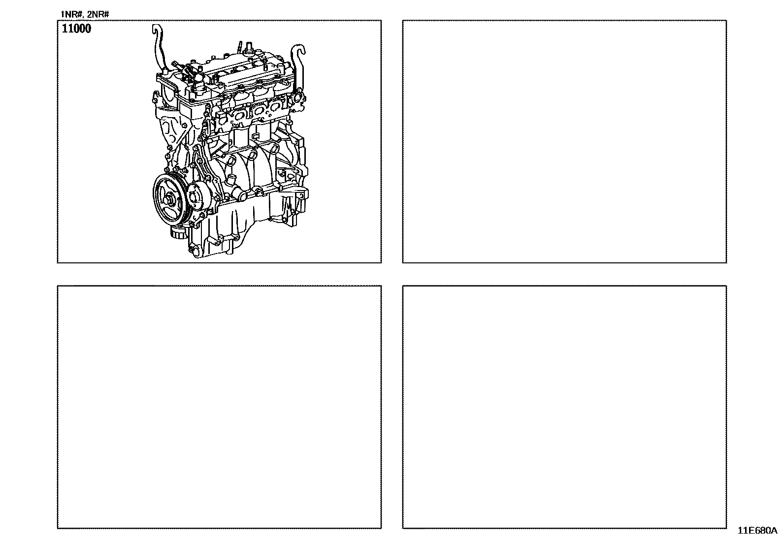 Toyota YARIS Partial Engine Assembly EPC diagram — 11E680A