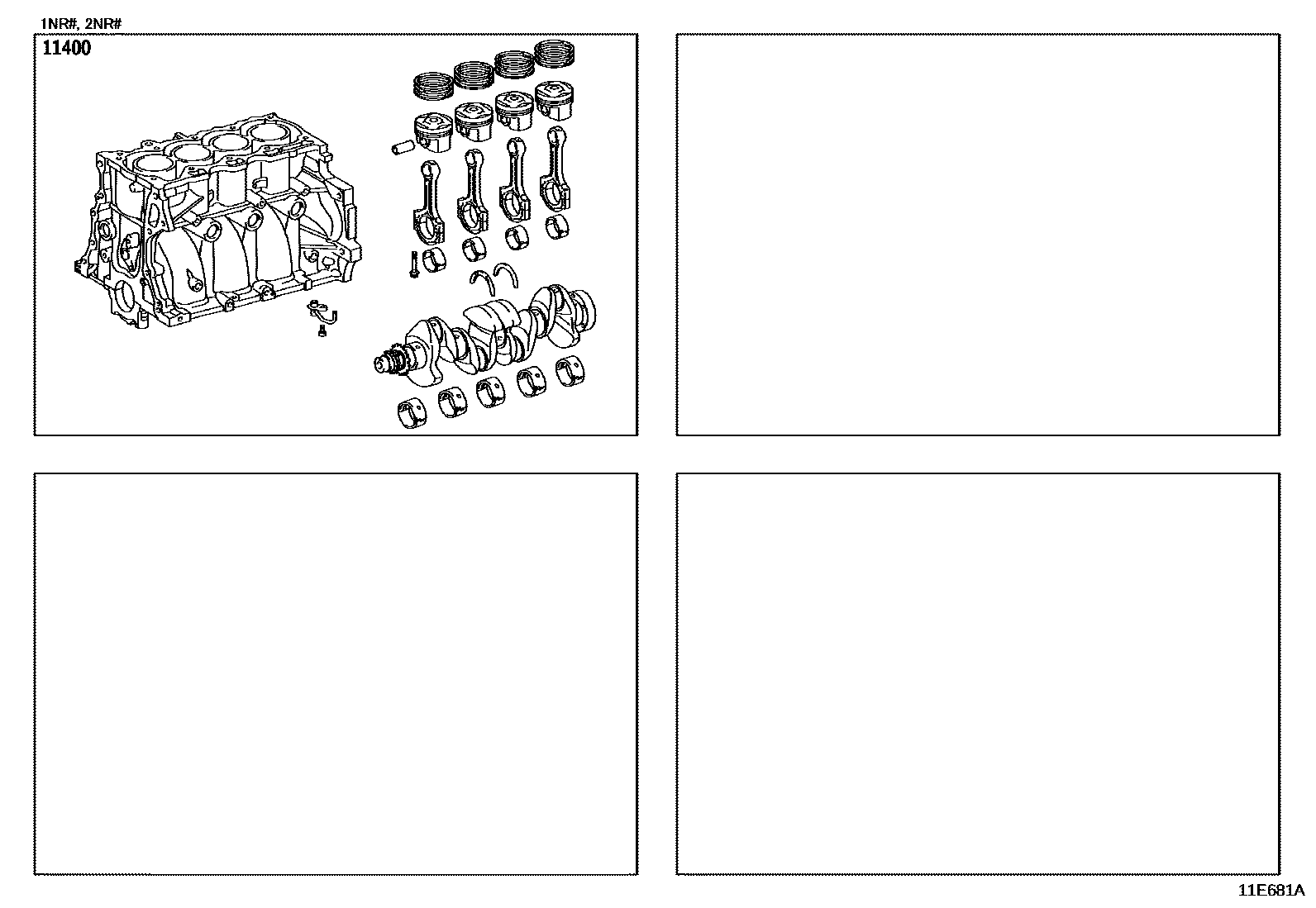 Toyota YARIS Short Block Assembly EPC diagram — 11E681A