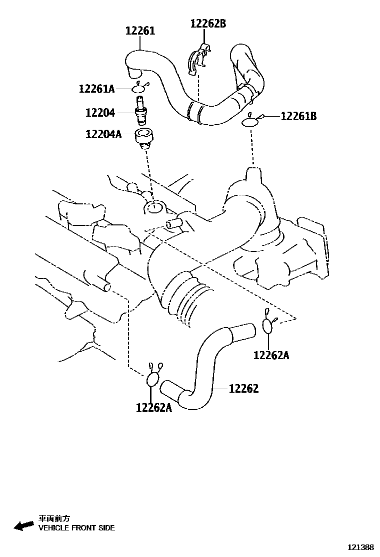 Toyota YARIS Ventilation Hose EPC diagram — 121388