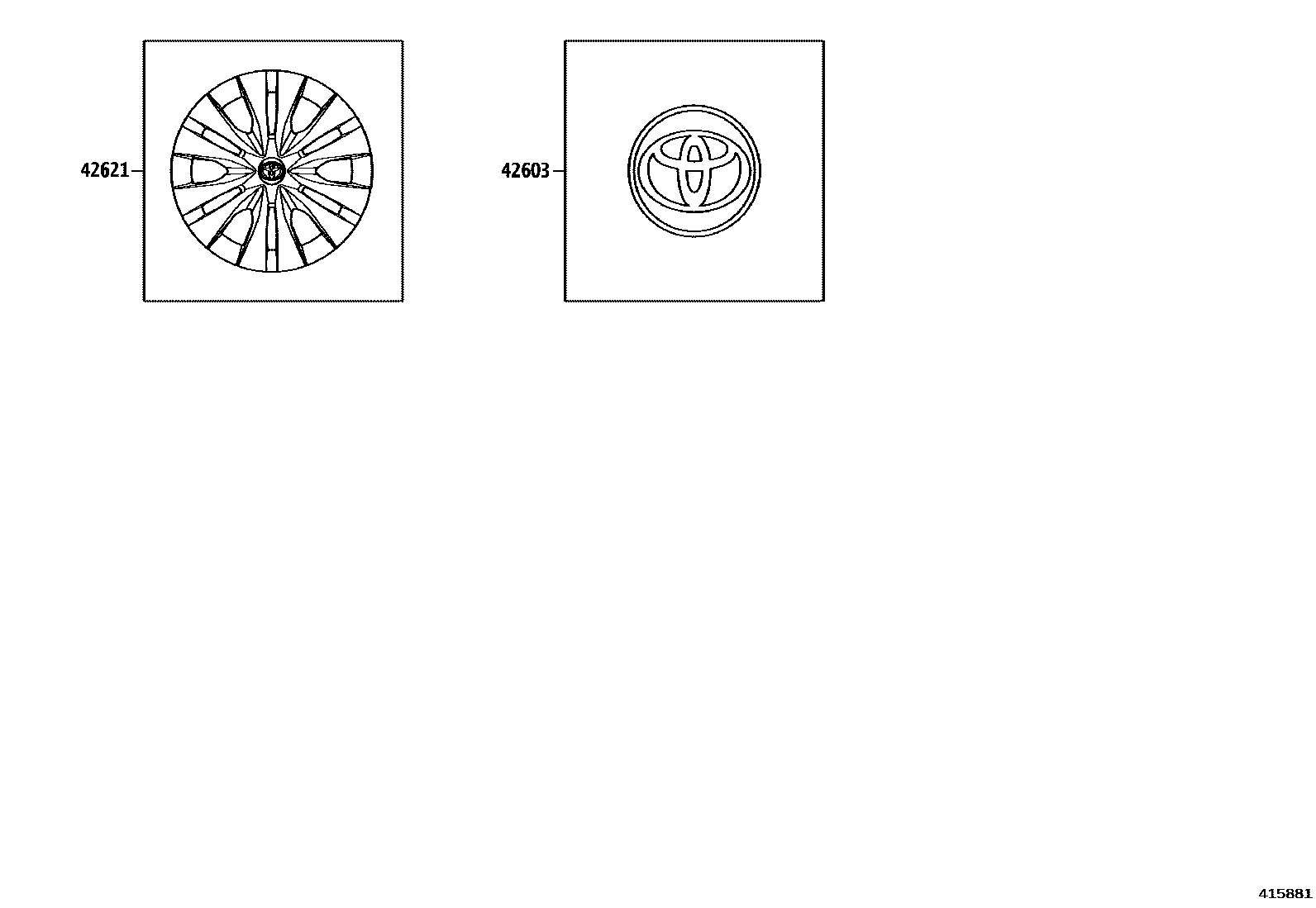 Toyota YARIS 车轮和车轮盖 EPC diagram — 415881