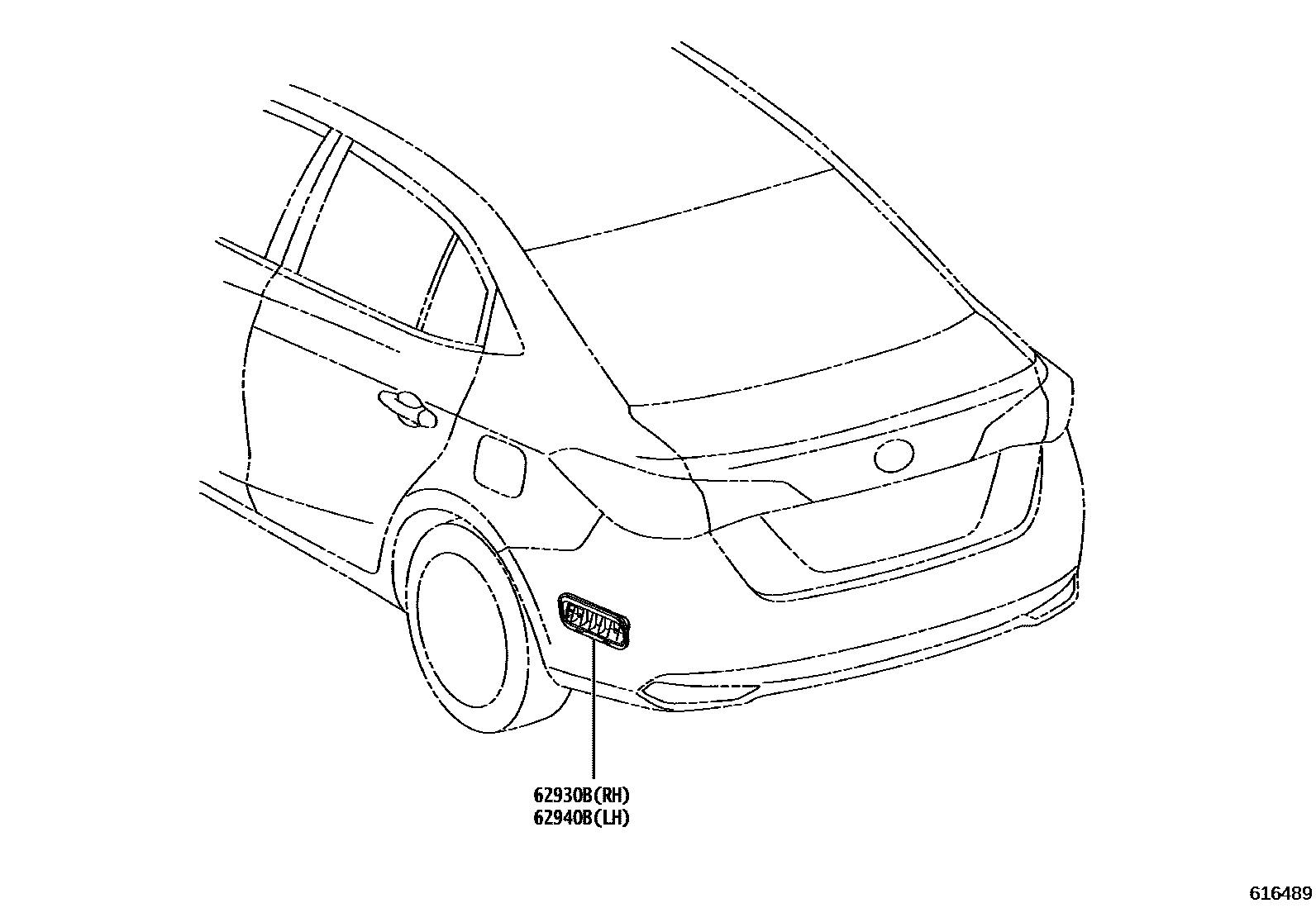 Toyota YARIS 车侧通风装置 EPC diagram — 616489