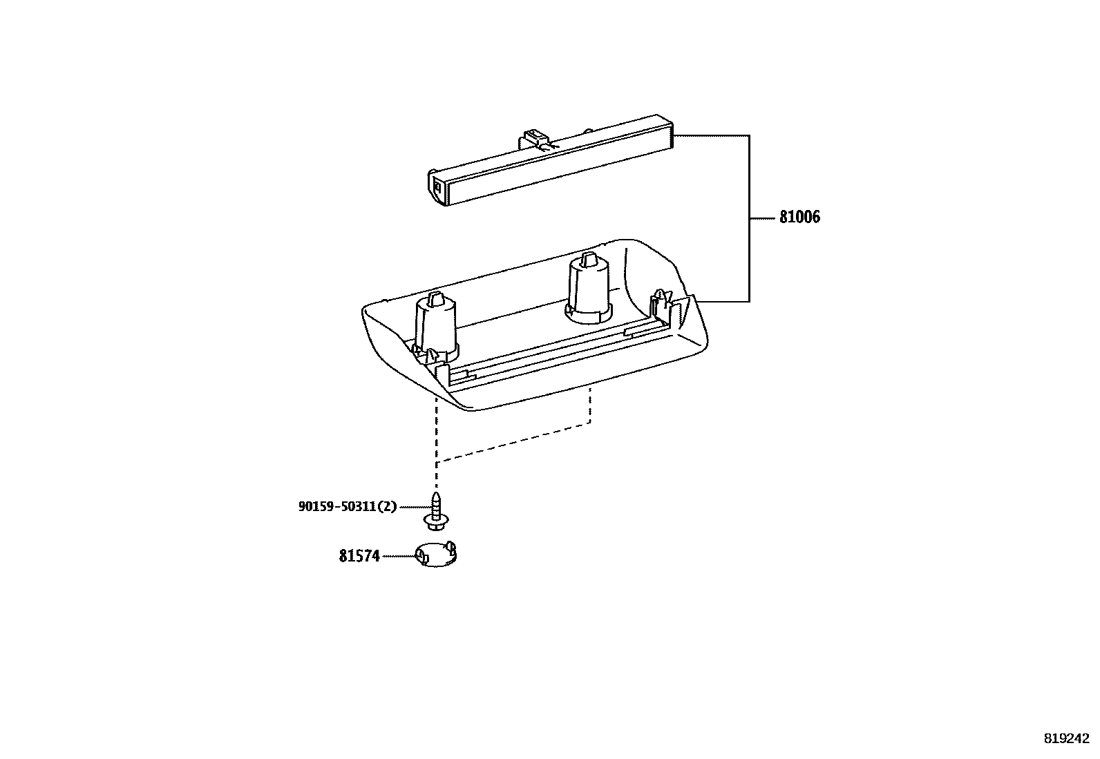 Toyota YARIS 高位刹车灯 EPC diagram — 819242