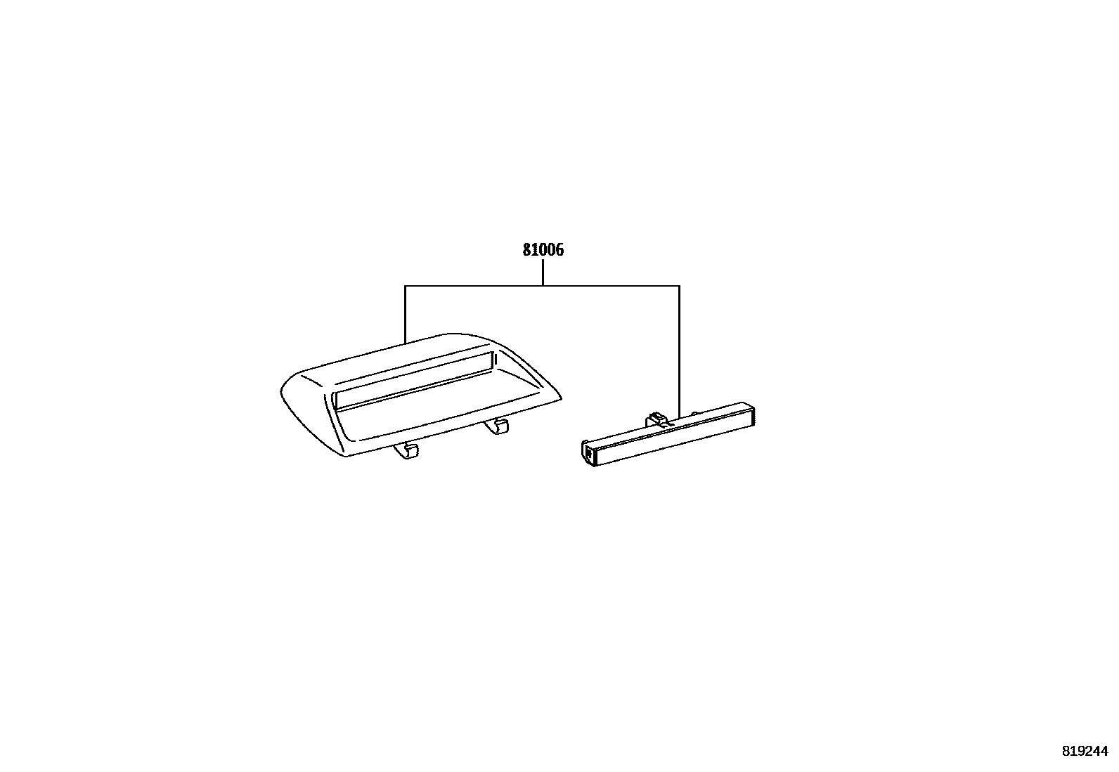 Toyota YARIS 高位刹车灯 EPC diagram — 819244
