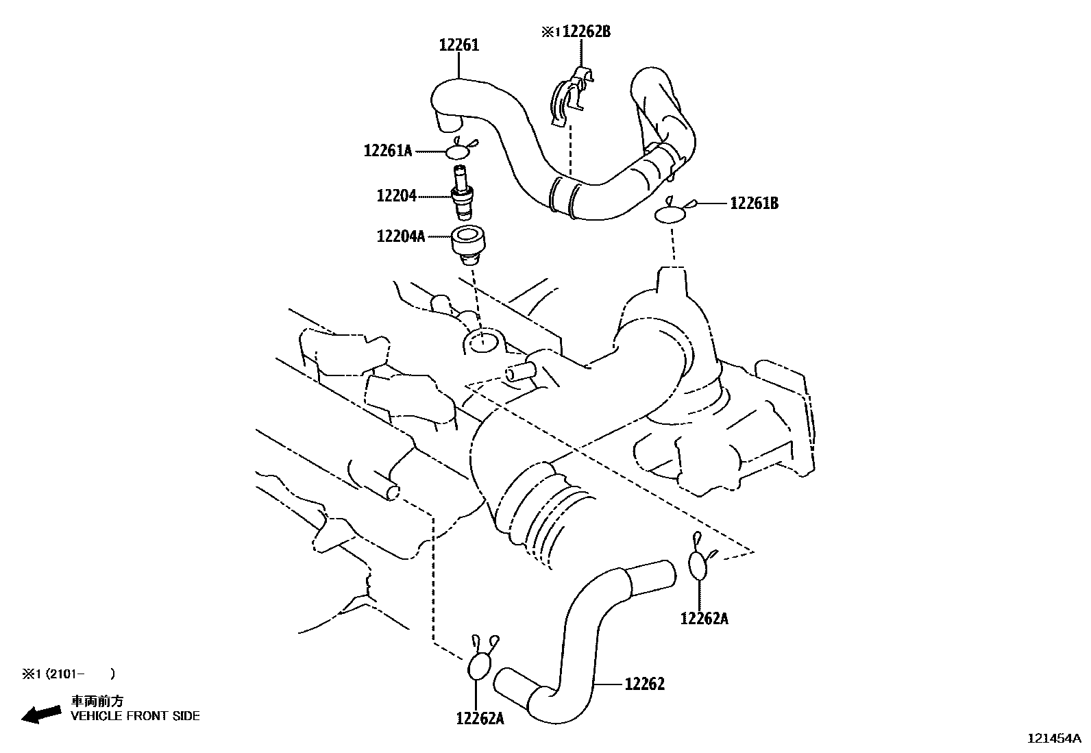 Toyota YARIS Ventilation Hose EPC diagram — 121454A