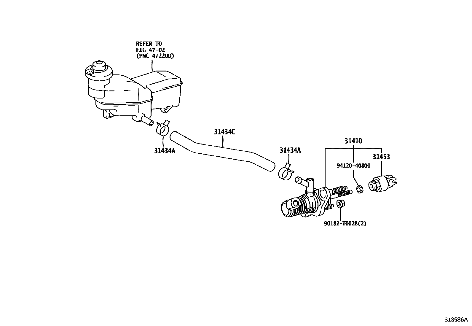 Toyota YARIS 离合器总泵 EPC diagram — 313586A