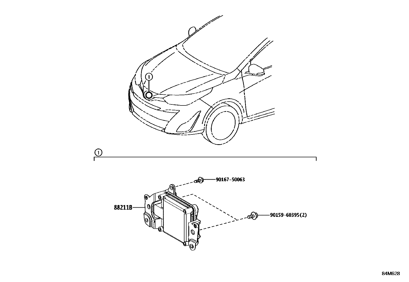 Toyota YARIS 巡航控制(自动行驶) EPC diagram — 84M628