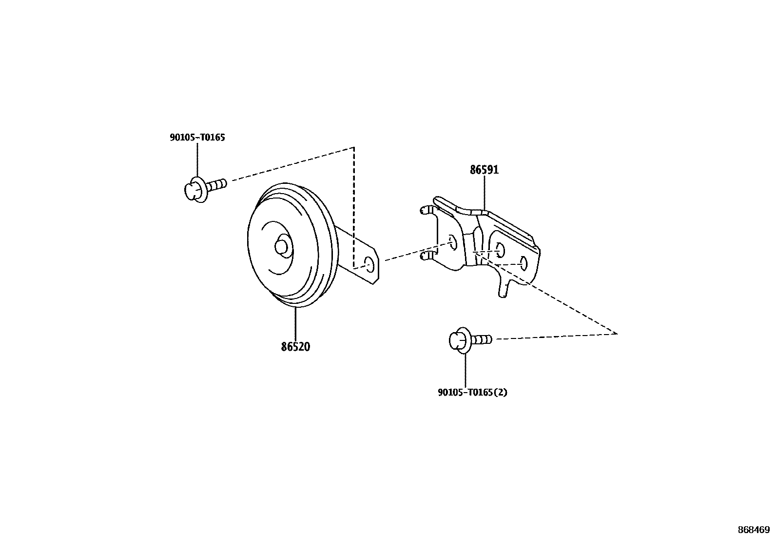 Toyota YARIS 喇叭 EPC diagram — 868469
