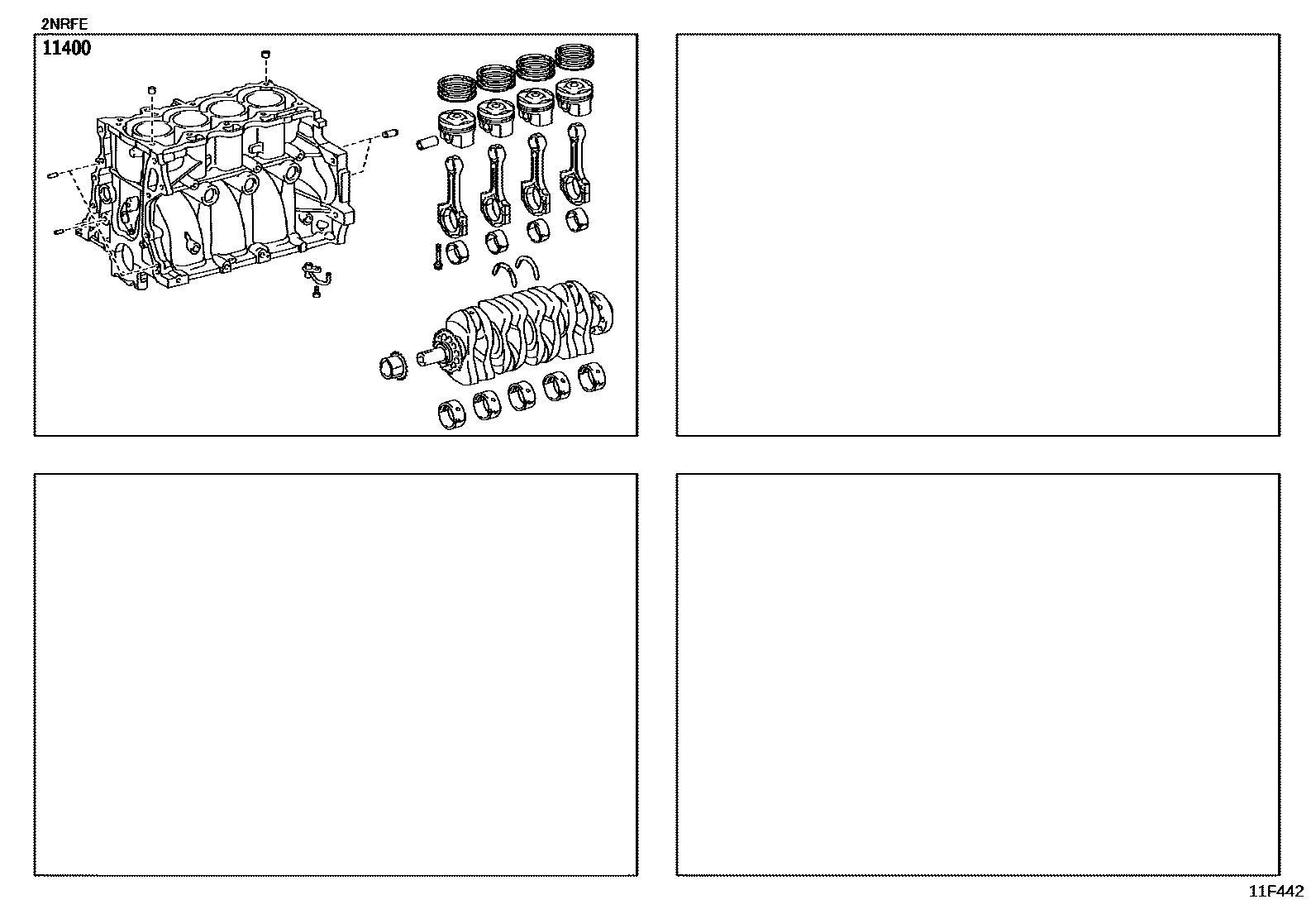 Toyota YARIS Short Block Assembly EPC diagram — 11F442