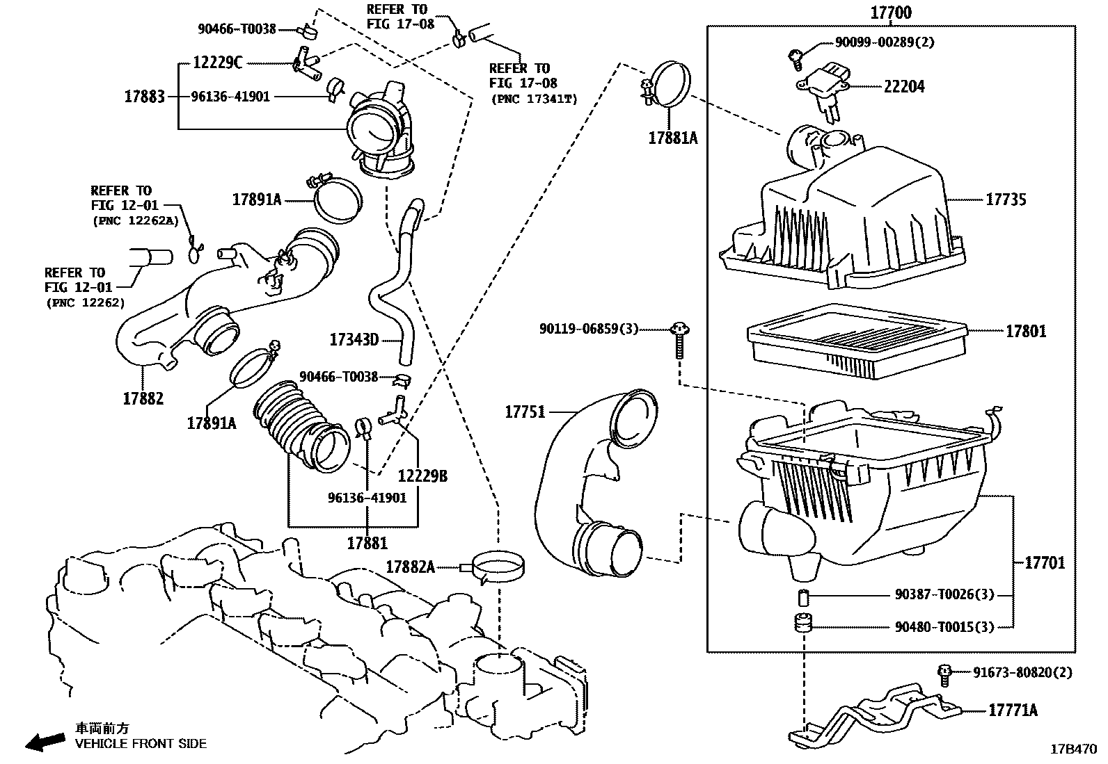 Toyota YARIS Air Cleaner EPC diagram — 17B470