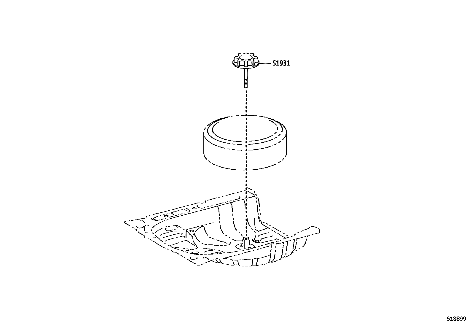 Toyota YARIS Spare tire rack EPC diagram — 513899