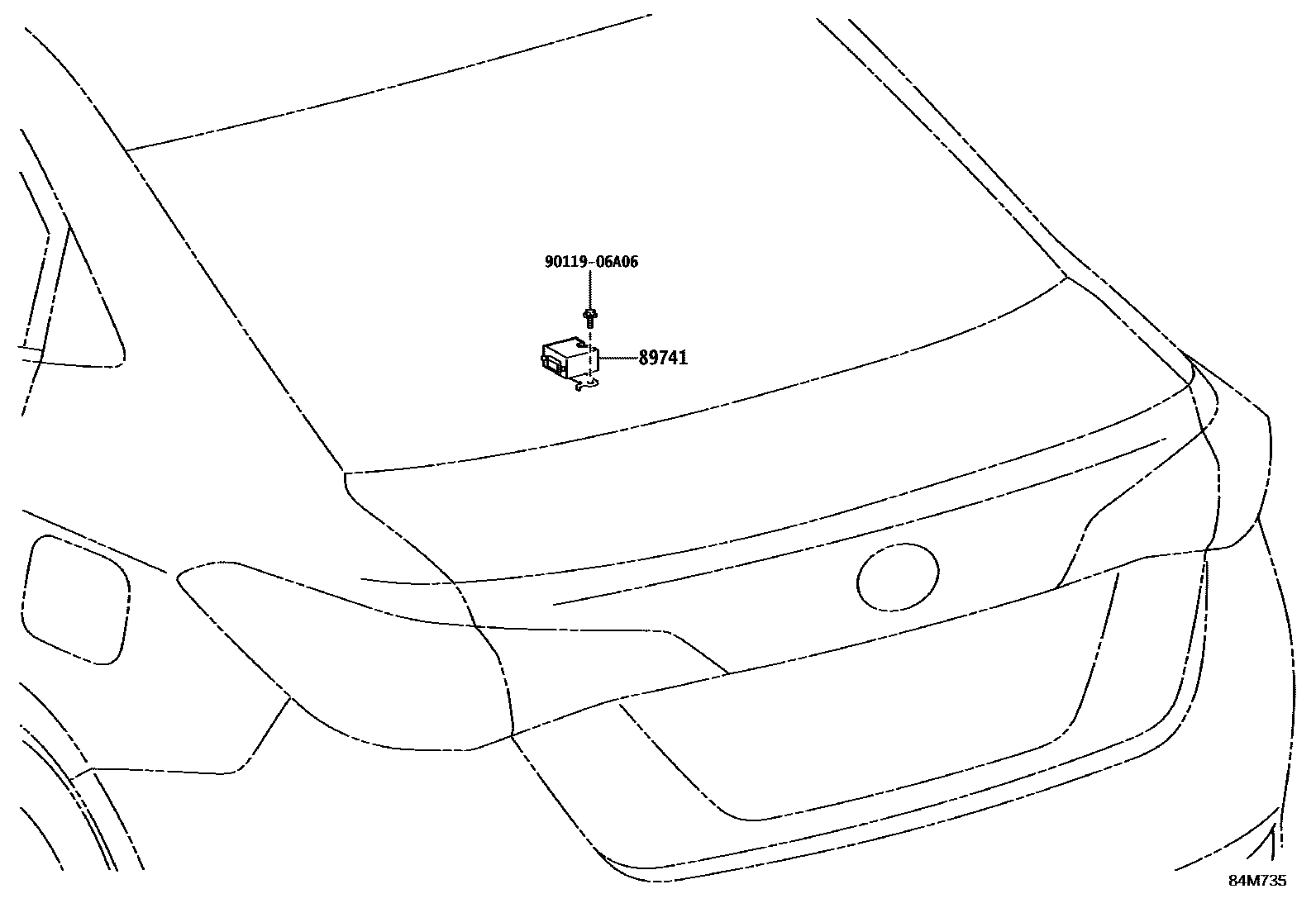 Toyota YARIS 遥控门锁 EPC diagram — 84M735