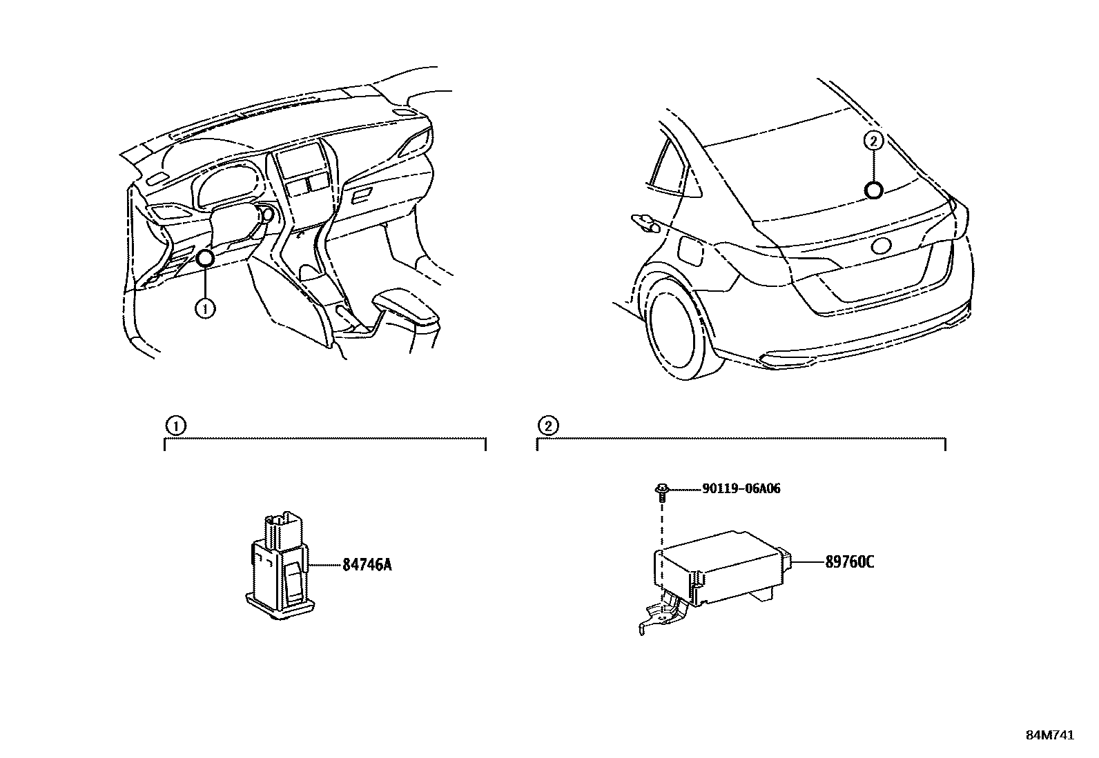Toyota YARIS 轮胎压力警告系统 EPC diagram — 84M741