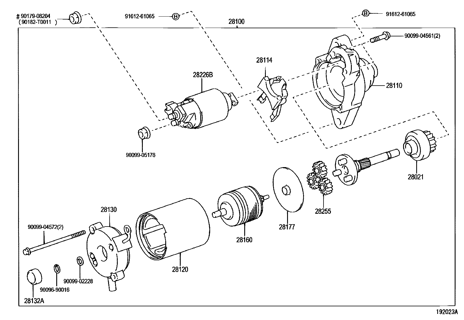 Toyota COROLLA 起动机 EPC diagram — 192023A