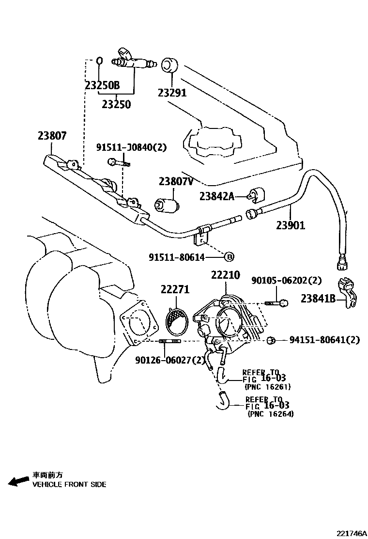 Toyota COROLLA 燃油喷射系统 EPC diagram — 221746A