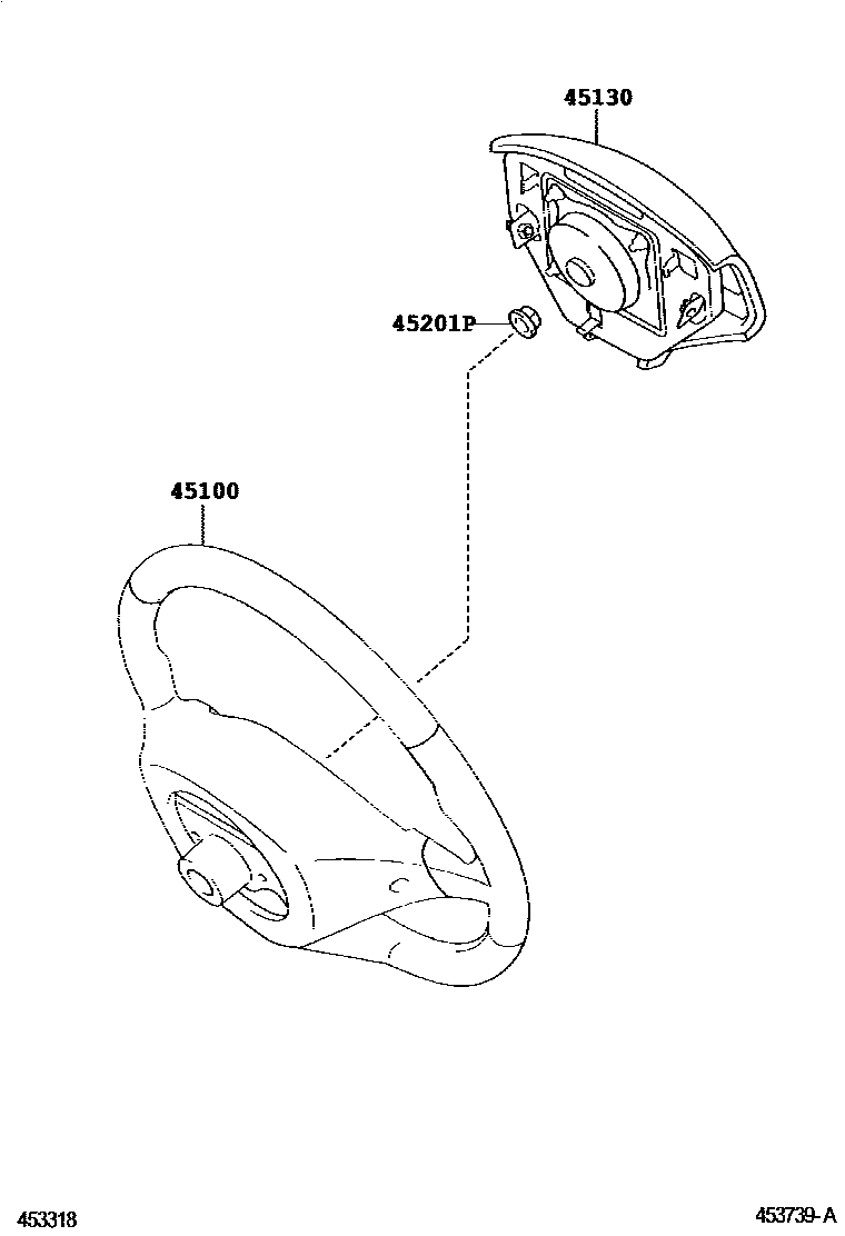 Toyota COROLLA Steering Wheel EPC diagram — 453739A