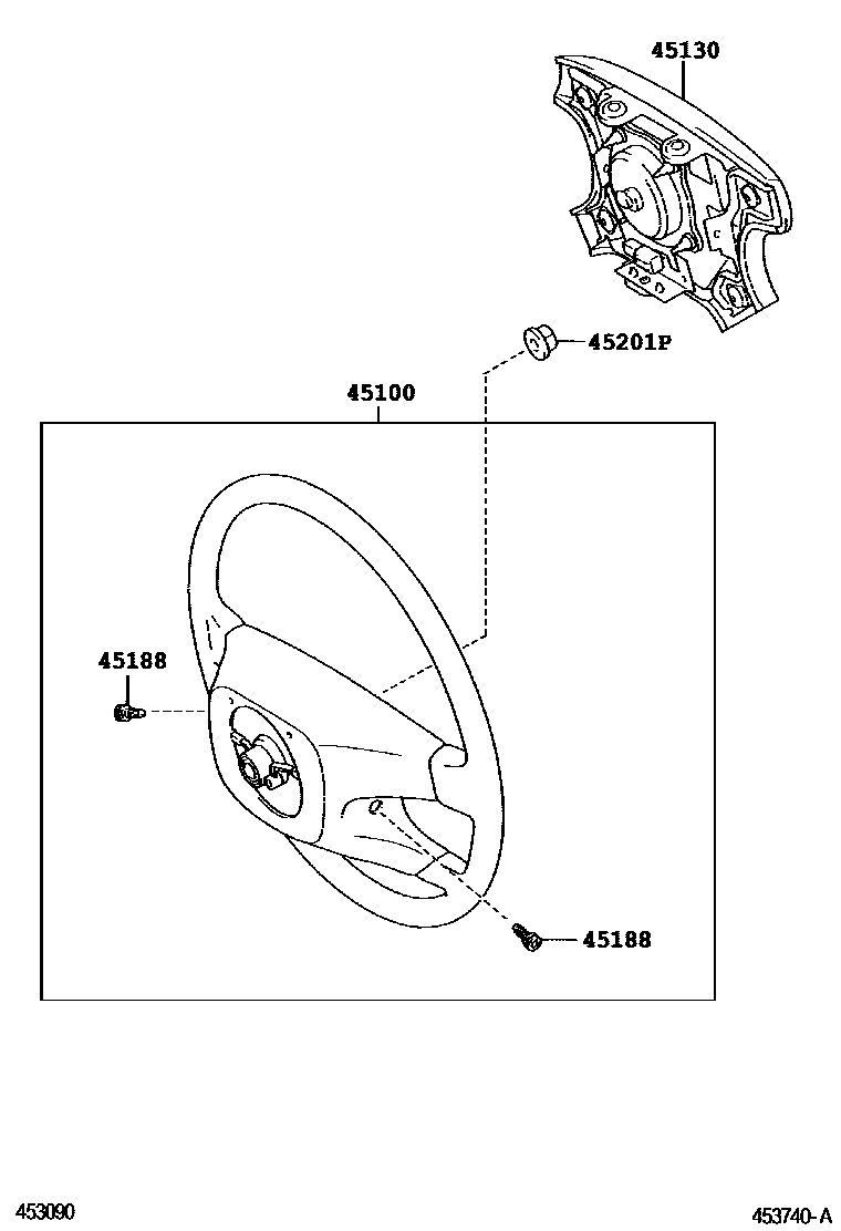 Toyota COROLLA Steering Wheel EPC diagram — 453740A