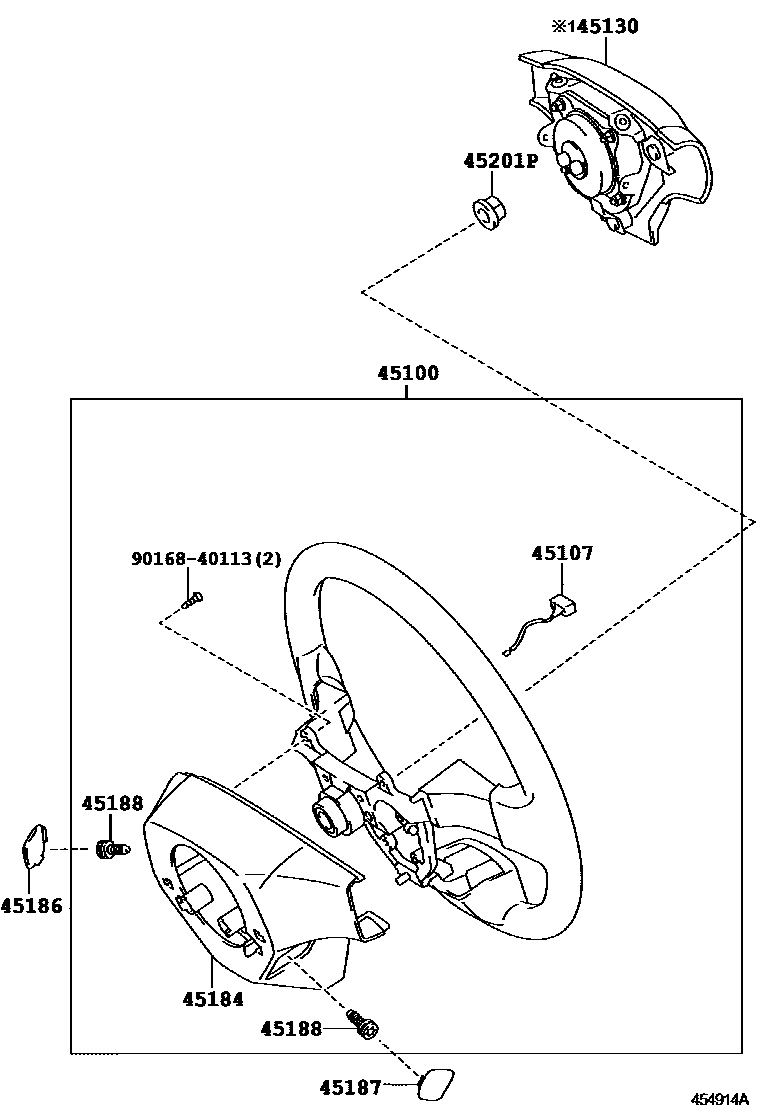 Toyota COROLLA Steering Wheel EPC diagram — 454914A
