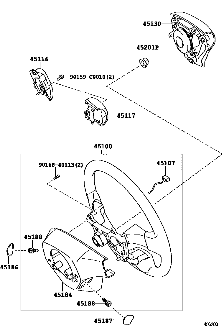 Toyota COROLLA Steering Wheel EPC diagram — 456200
