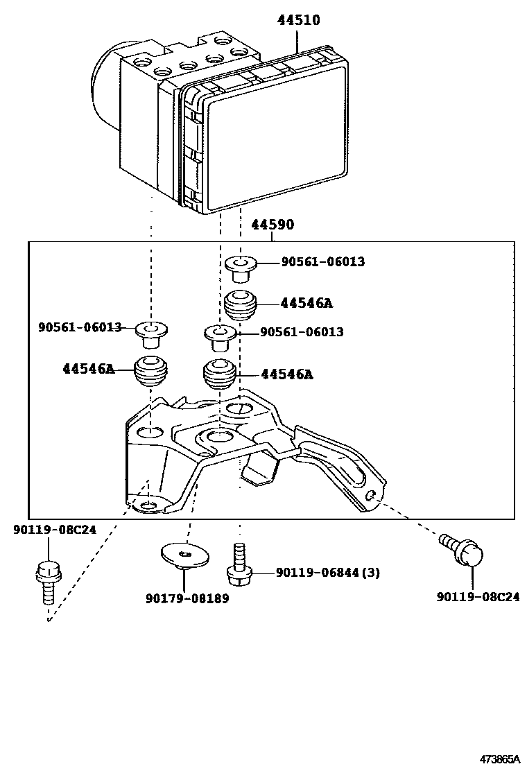 Toyota COROLLA 制动配管和卡箍 EPC diagram — 473865A