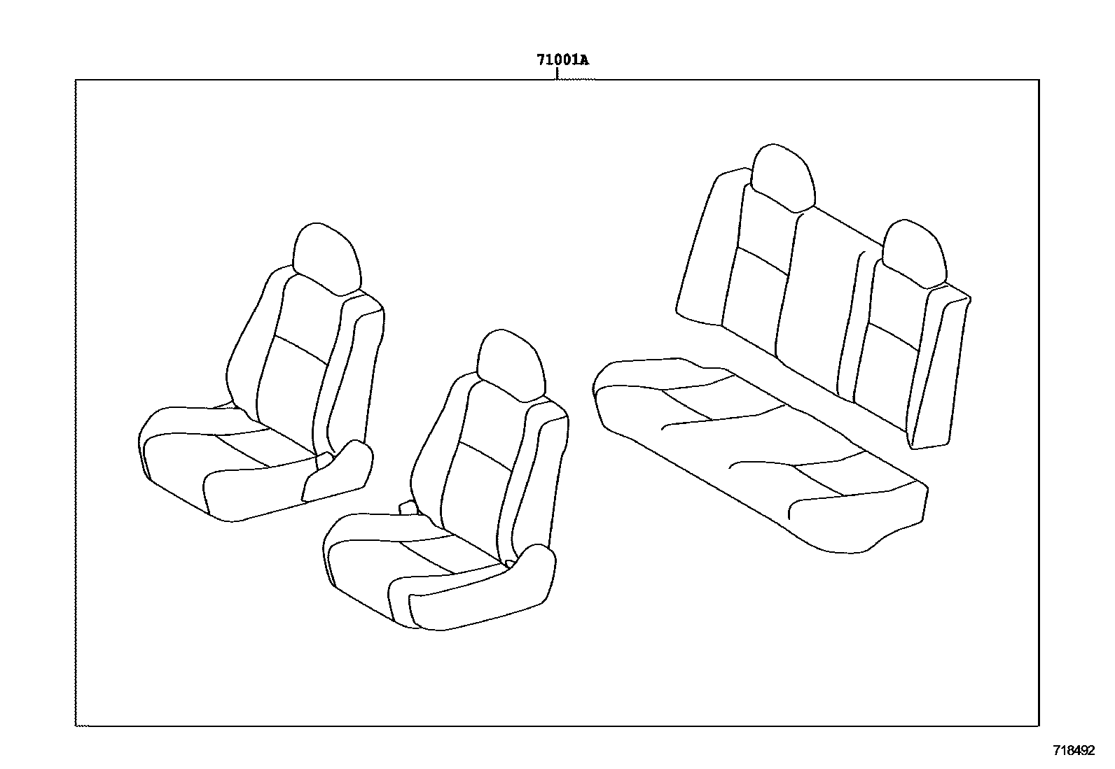 Toyota COROLLA 前排座椅和座椅滑轨 EPC diagram — 718492