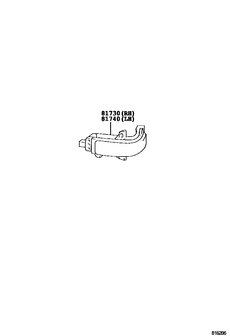 Toyota COROLLA Side Turn Signal & Outer Mirror Lamp EPC diagram — 816266