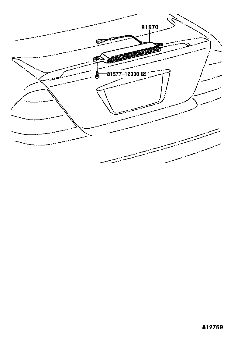 Toyota COROLLA 高位刹车灯 EPC diagram — 812759