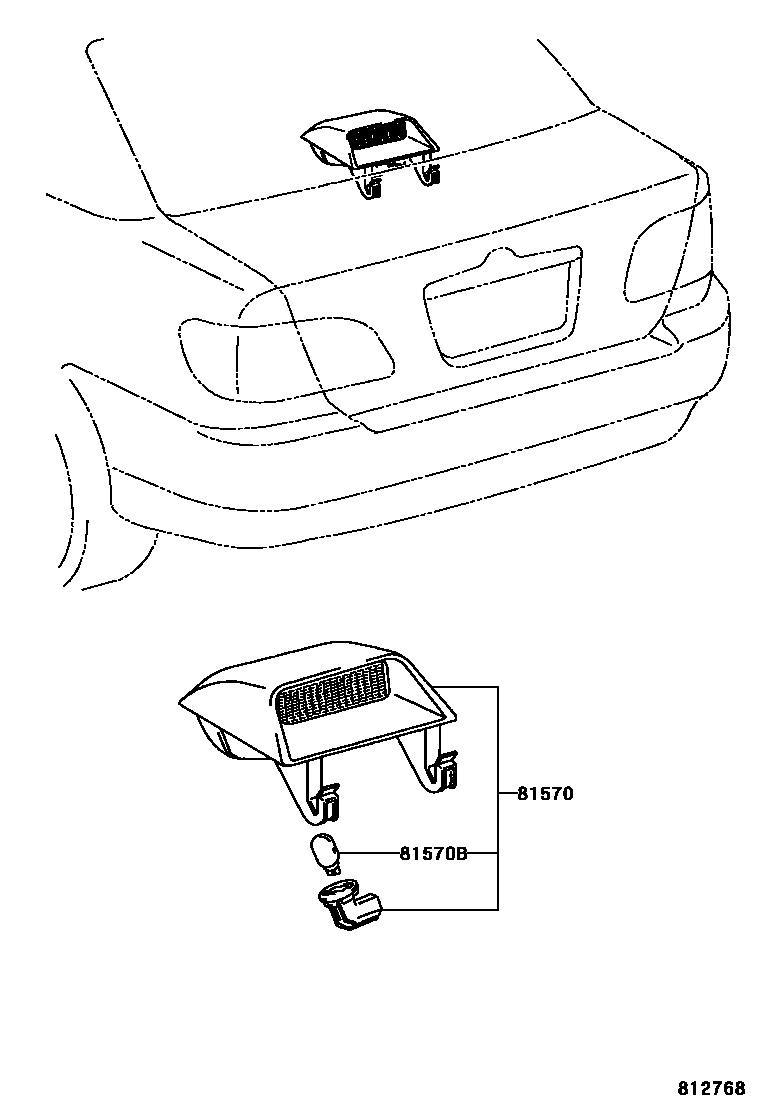 Toyota COROLLA 高位刹车灯 EPC diagram — 812768