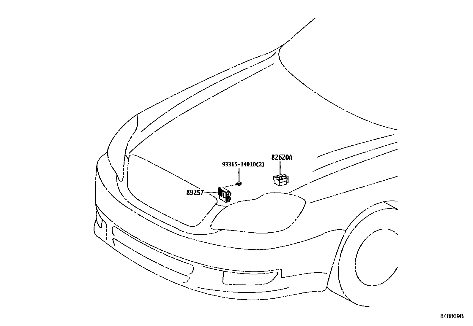 Toyota COROLLA 开关和继电器和ECU EPC diagram — 848869B